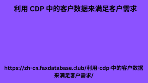 利用 CDP 中的客户数据来满足客户需求